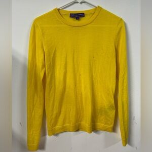 Ralph Lauren Purple Label Cashmere Sweater Women Size Small Yellow Crewneck